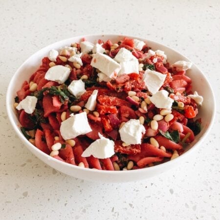 Beetroot Pesto Pasta Salad Recipe - With Tanya's Just Real